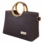 Textured Ring Handle Handbag