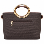 Textured Ring Handle Handbag
