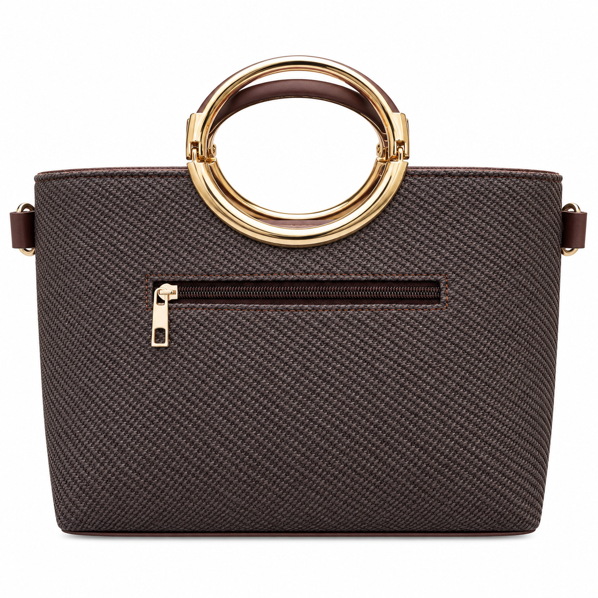 Textured Ring Handle Handbag