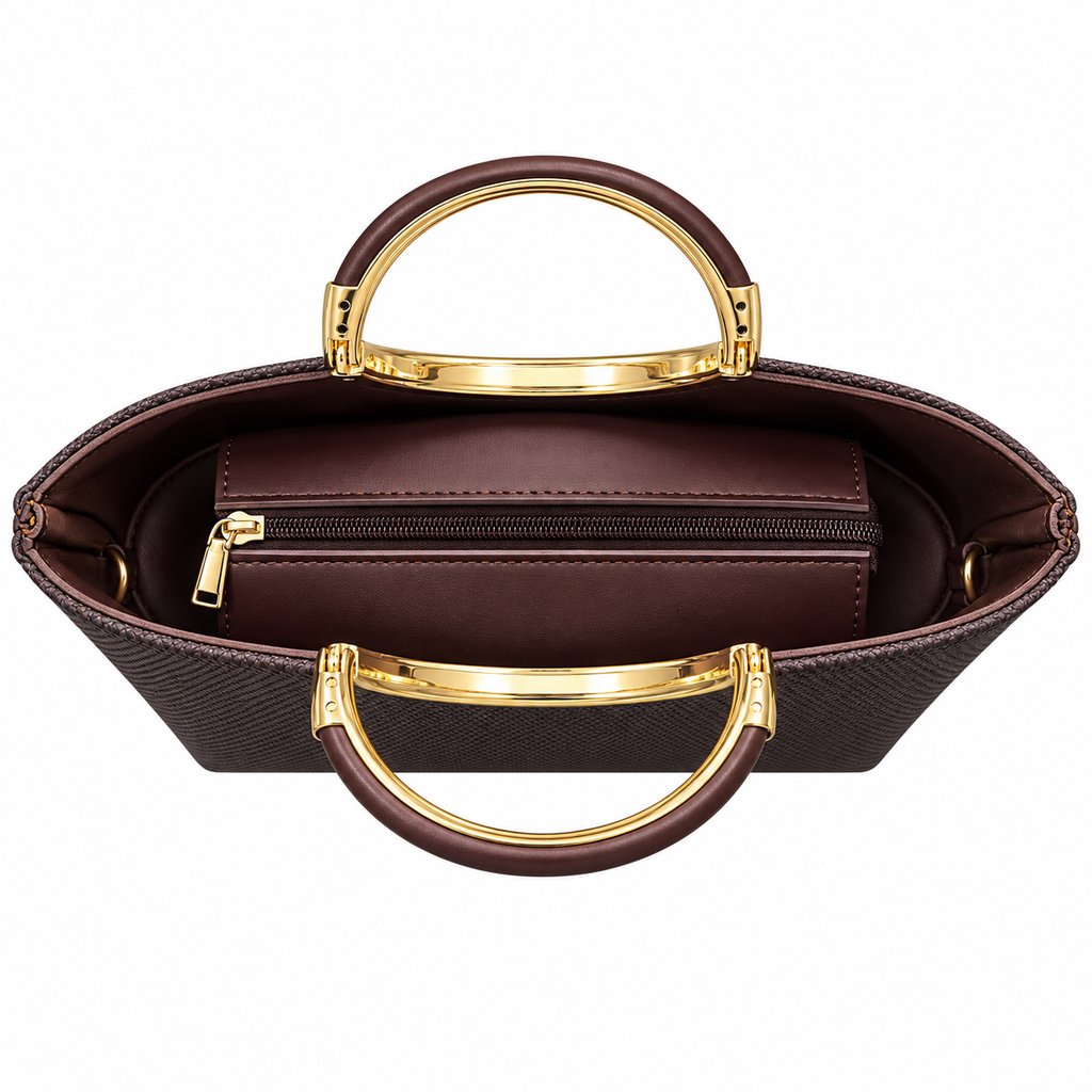 Textured Ring Handle Handbag