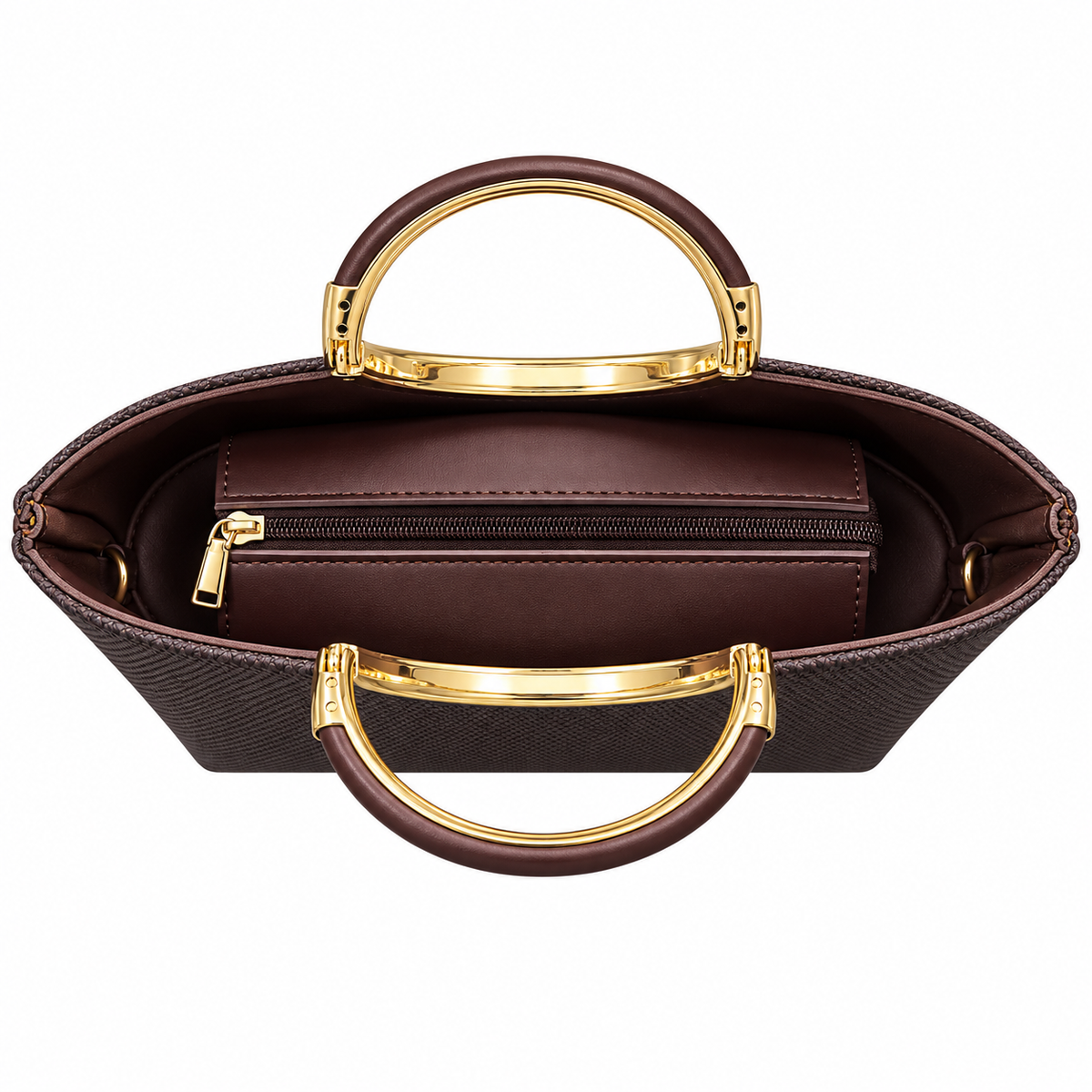 Textured Ring Handle Handbag