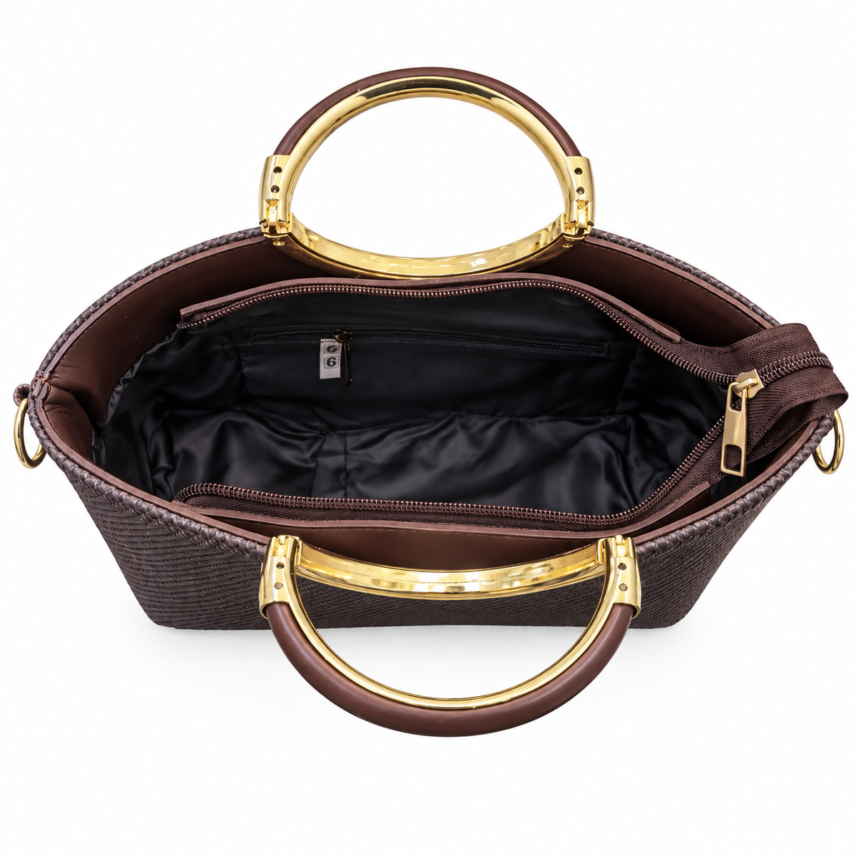 Textured Ring Handle Handbag