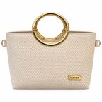 Textured Ring Handle Handbag