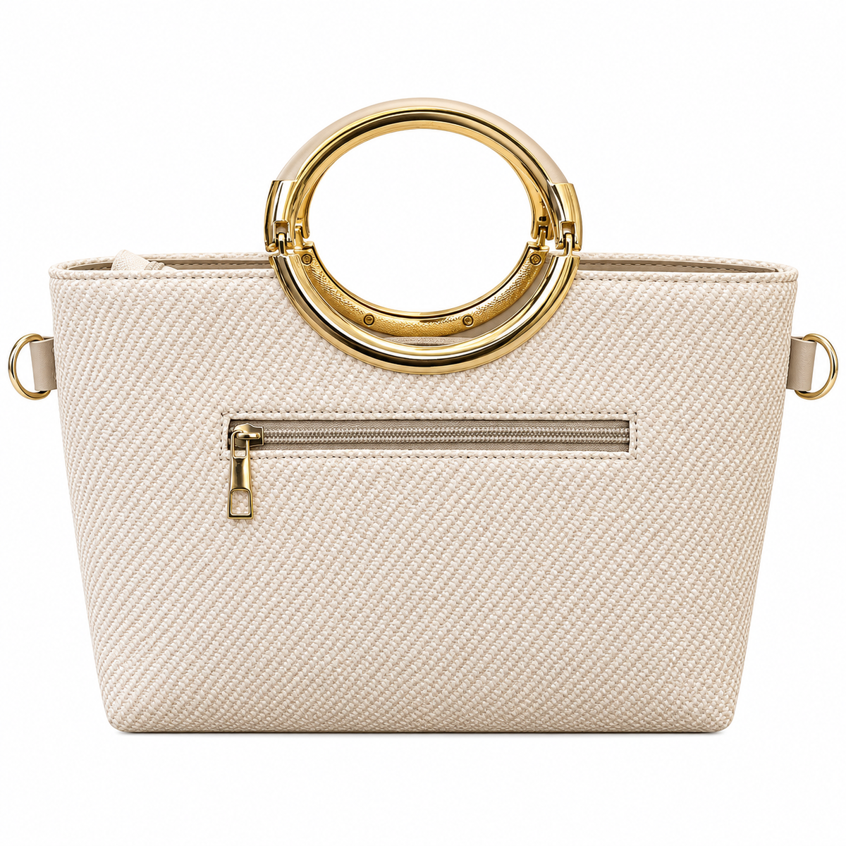 Textured Ring Handle Handbag