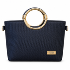 Textured Ring Handle Handbag