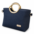 Textured Ring Handle Handbag