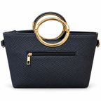 Textured Ring Handle Handbag