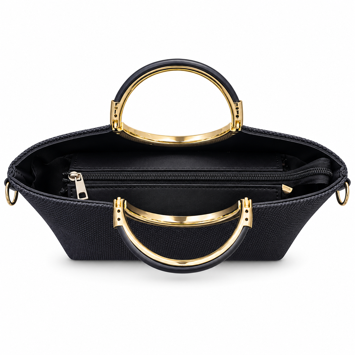 Textured Ring Handle Handbag