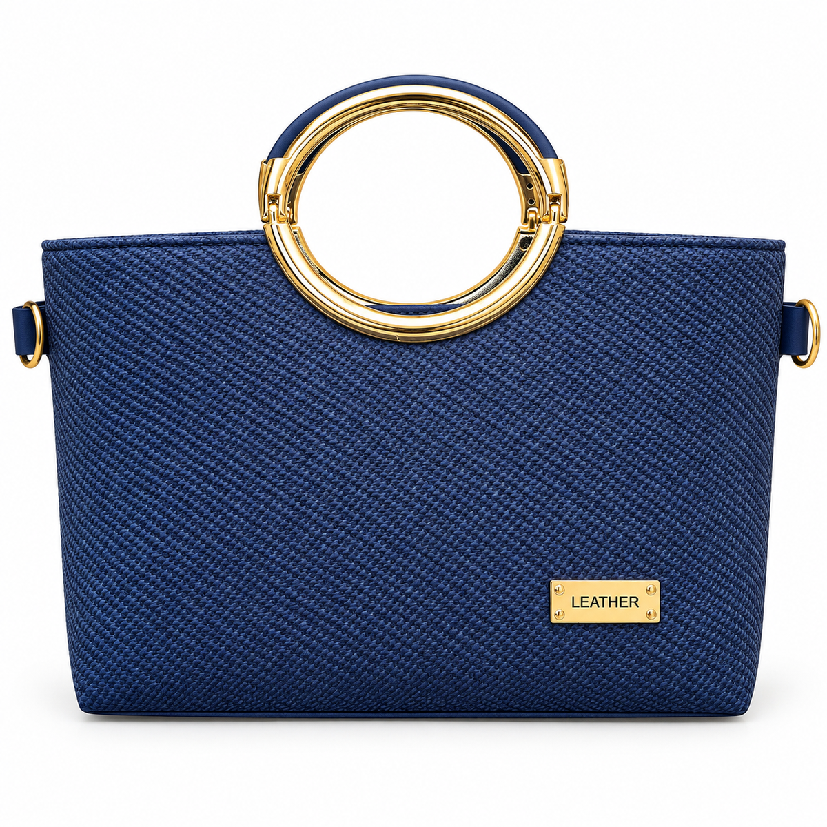 Textured Ring Handle Handbag