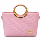 Textured Ring Handle Handbag