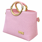 Textured Ring Handle Handbag