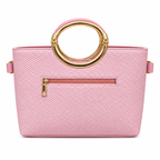 Textured Ring Handle Handbag
