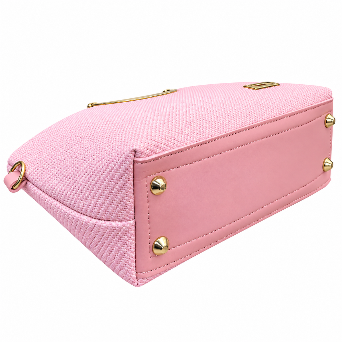 Textured Ring Handle Handbag