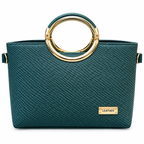 Textured Ring Handle Handbag
