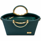 Textured Ring Handle Handbag