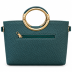 Textured Ring Handle Handbag