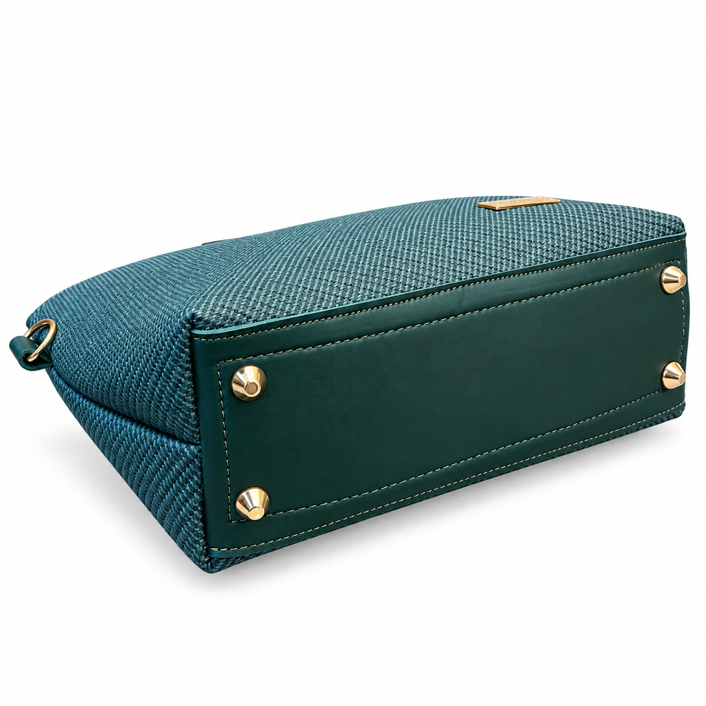 Textured Ring Handle Handbag