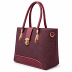 Structured Textured Tote Bag with Buckle Detail