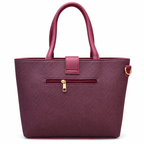Structured Textured Tote Bag with Buckle Detail