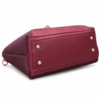 Structured Textured Tote Bag with Buckle Detail