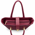 Structured Textured Tote Bag with Buckle Detail