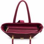 Structured Textured Tote Bag with Buckle Detail