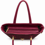 Structured Textured Tote Bag with Buckle Detail