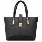 Structured Textured Tote Bag with Buckle Detail
