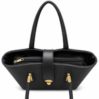 Structured Textured Tote Bag with Buckle Detail
