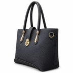 Structured Textured Tote Bag with Buckle Detail