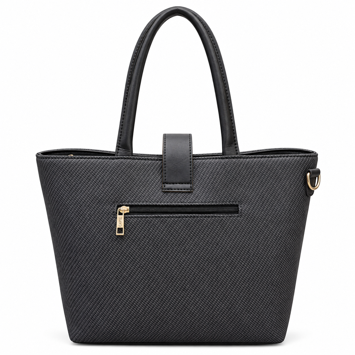 Structured Textured Tote Bag with Buckle Detail