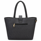 Structured Textured Tote Bag with Buckle Detail