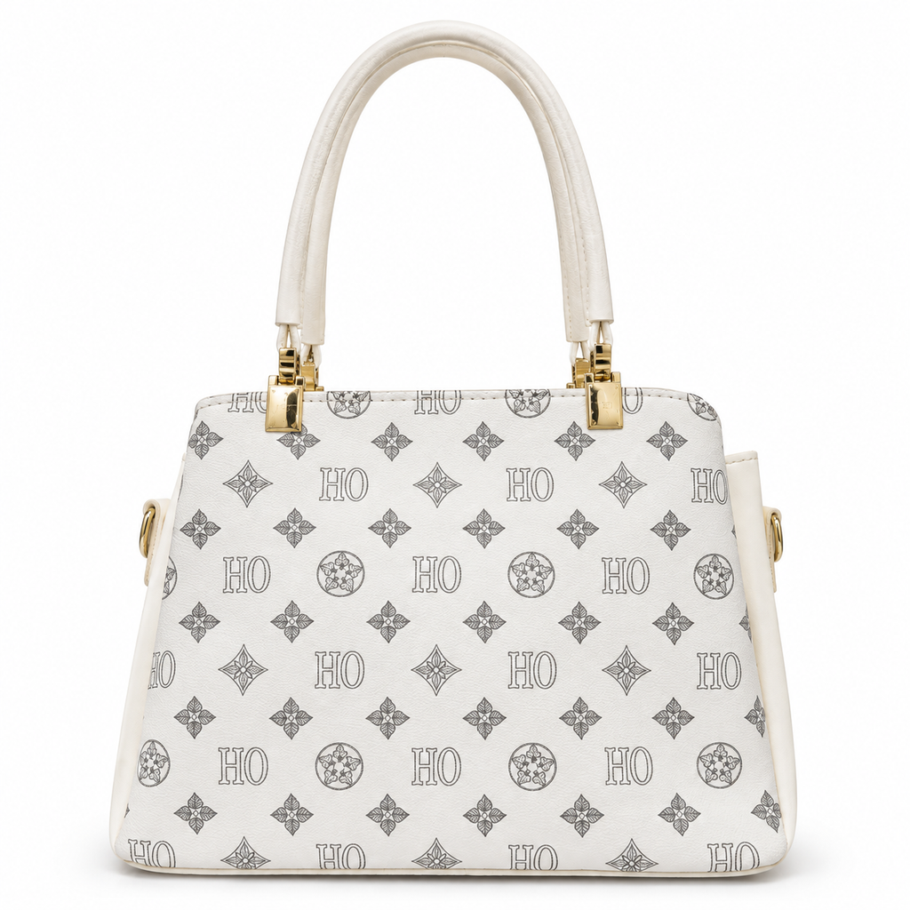 All-Over Patterned Structured Handbag