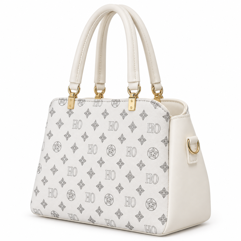 All-Over Patterned Structured Handbag