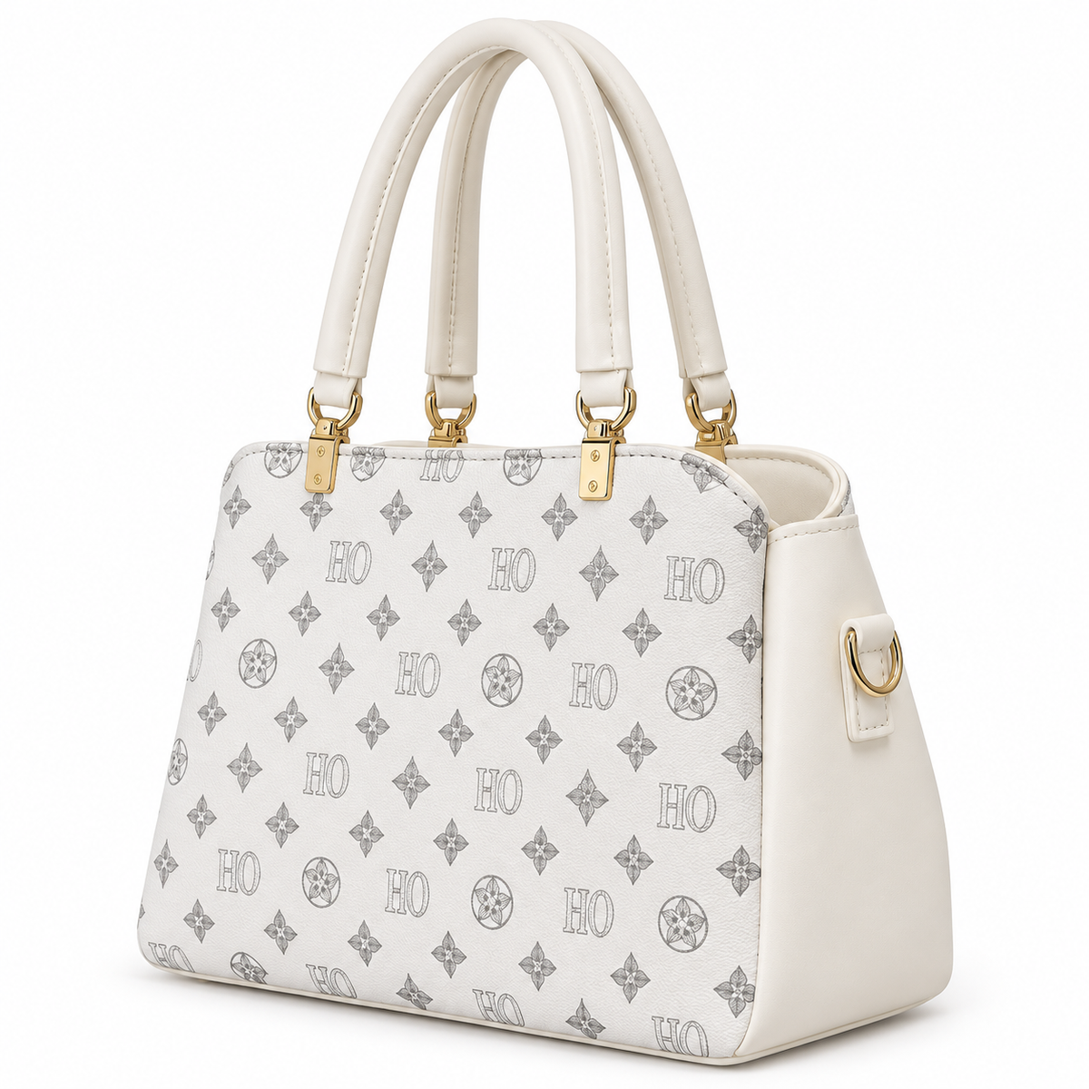 All-Over Patterned Structured Handbag