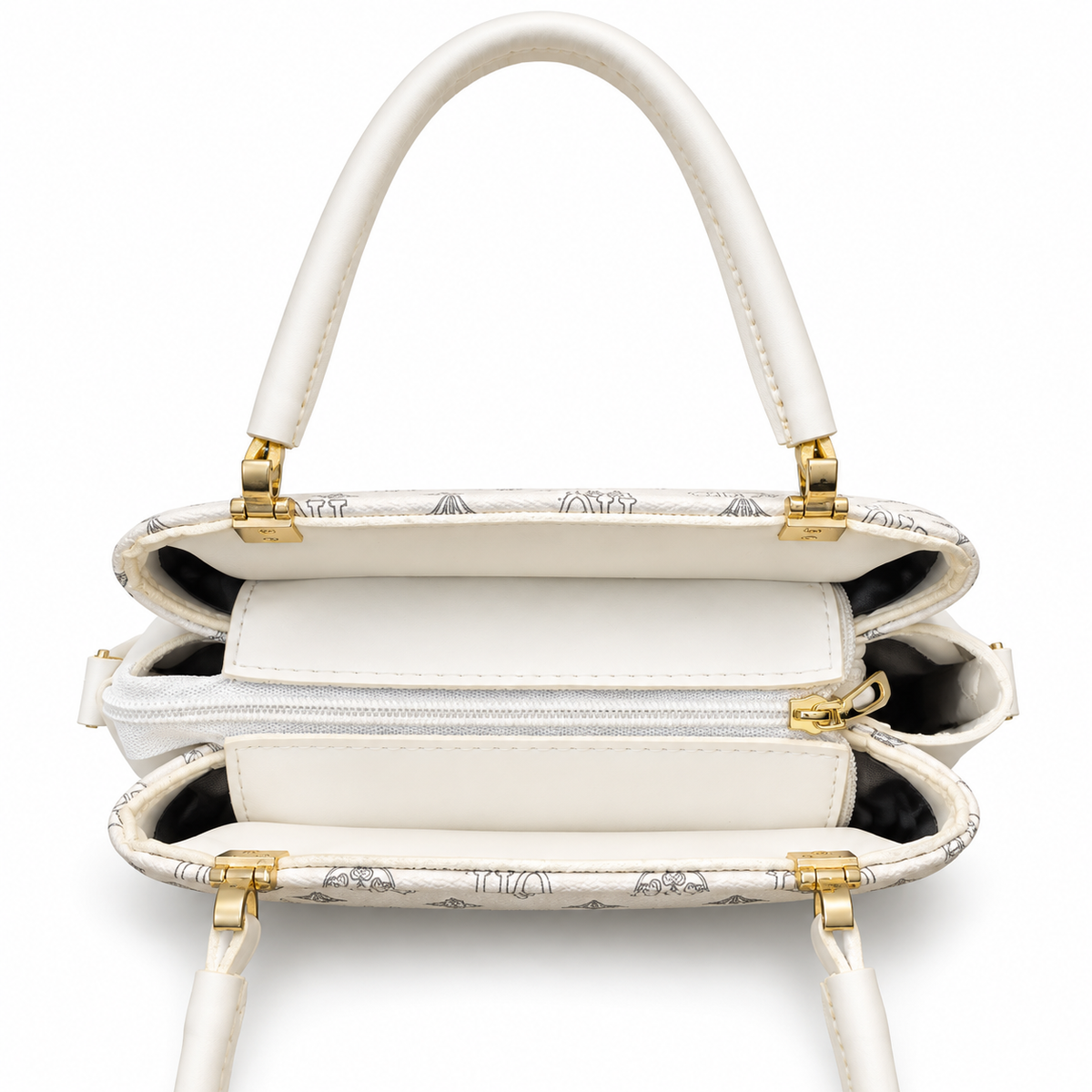 All-Over Patterned Structured Handbag
