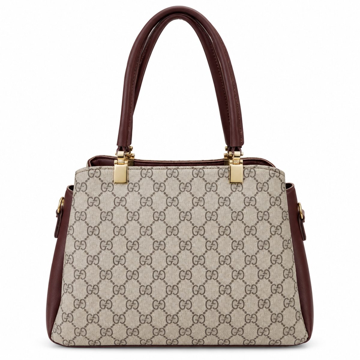All-Over Patterned Structured Handbag