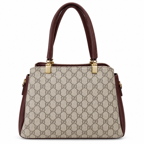All-Over Patterned Structured Handbag