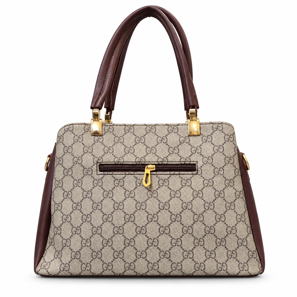 All-Over Patterned Structured Handbag