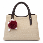Textured Woven handBag with Shoulder Strap
