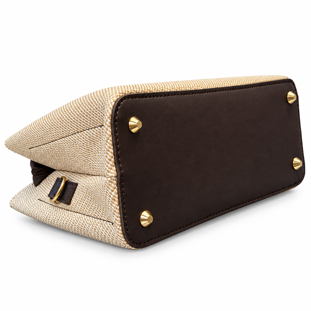 Textured Woven handBag with Shoulder Strap