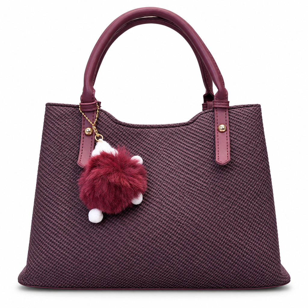 Textured Woven handBag with Shoulder Strap