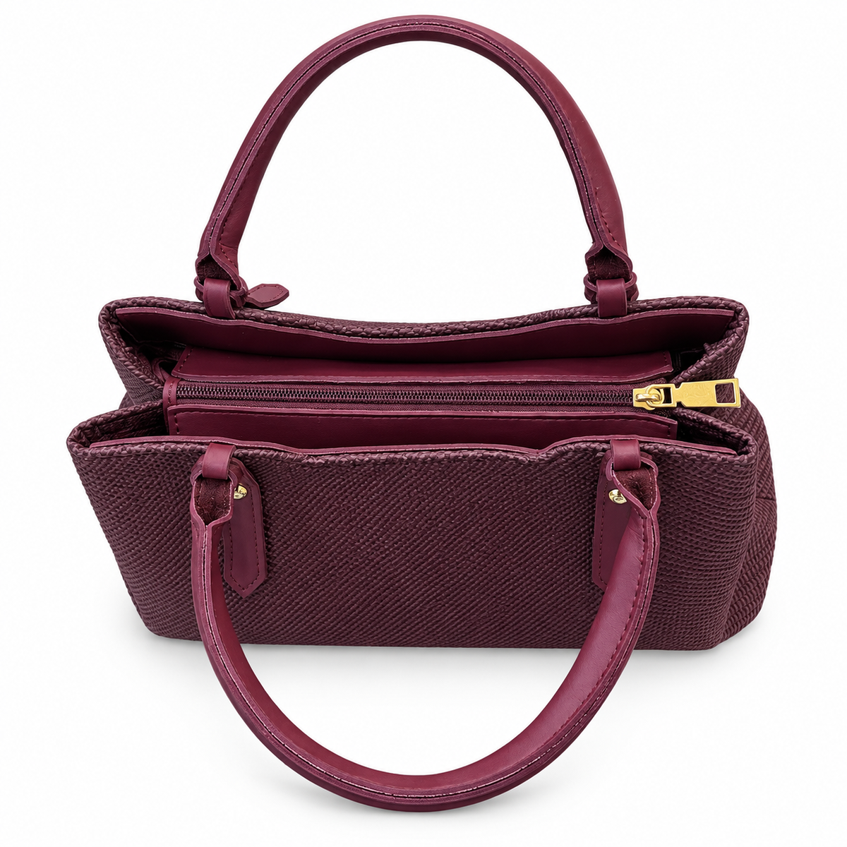 Textured Woven handBag with Shoulder Strap