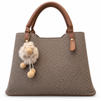 Textured Woven handBag with Shoulder Strap