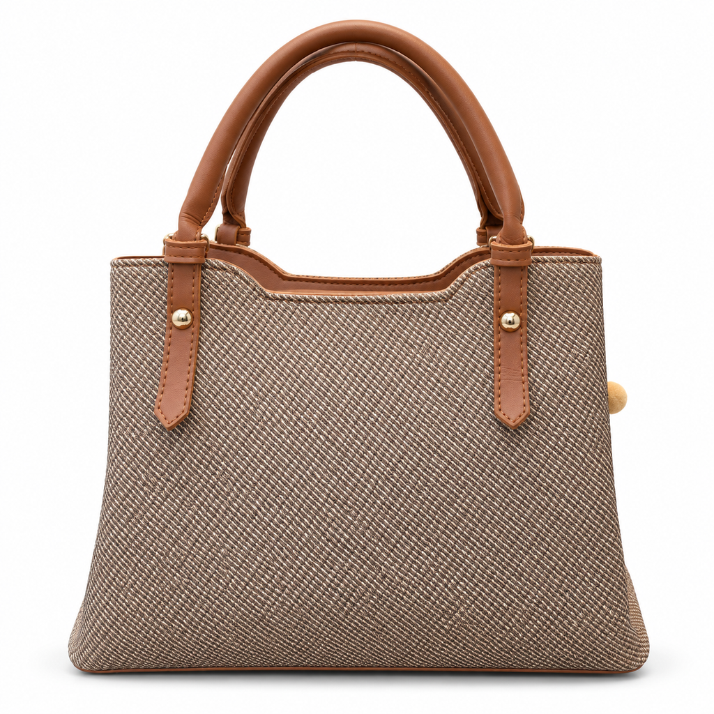 Textured Woven handBag with Shoulder Strap