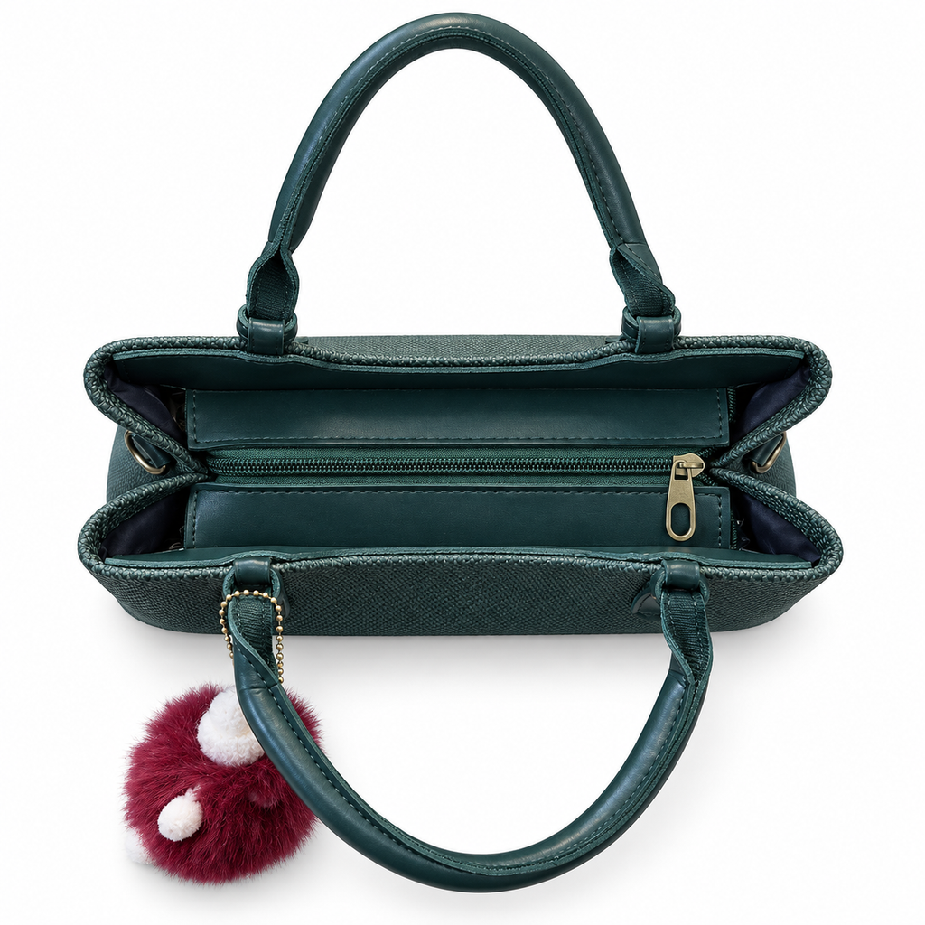 Textured Woven handBag with Shoulder Strap