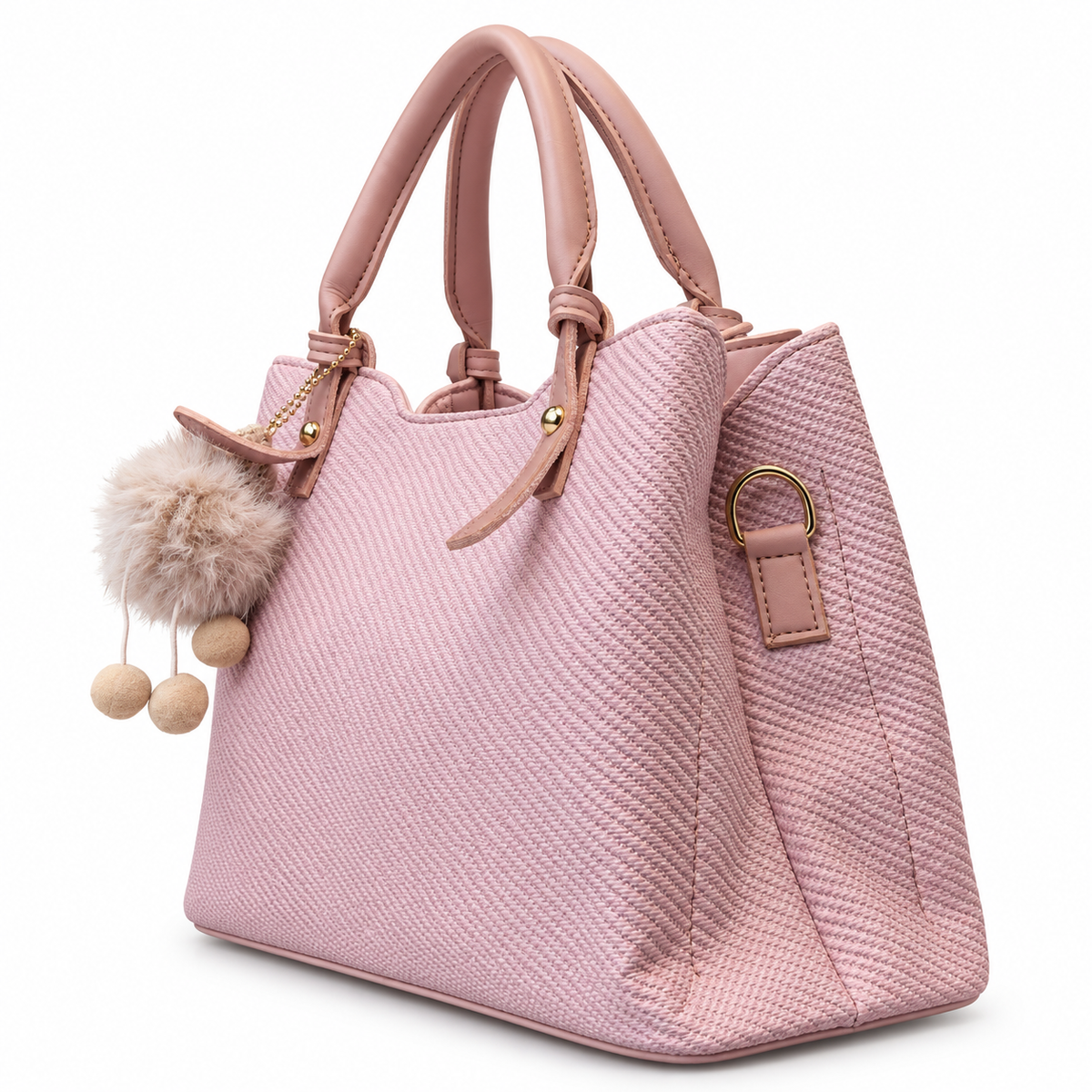 Textured Woven handBag with Shoulder Strap
