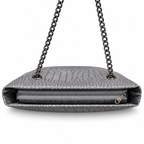 Croc-Embossed Chain Shoulder Tote Bag