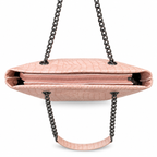 Croc-Embossed Chain Shoulder Tote Bag