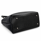 Croc-Embossed Chain Shoulder Tote Bag